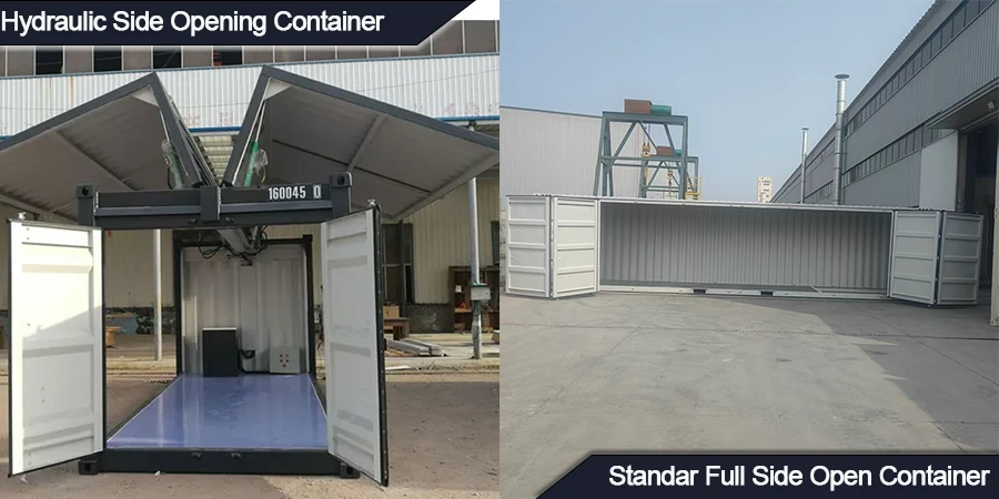 Hydraulic Latus Aperiens continens vs Standard Plena Latus Open Continens